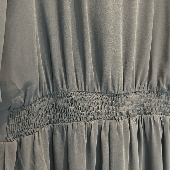 Hanna Nikole Chiffon Black Ruffle Sleeve A-Line Empire Waist Midi Dress Size 18W - Picture 8 of 16